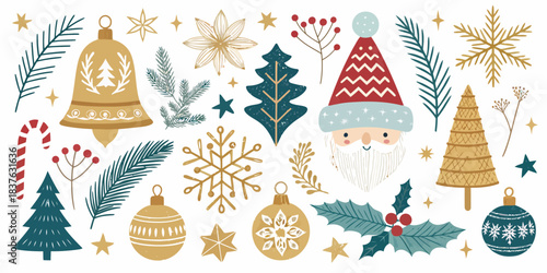 vector Christmas Comprehensive Christmas Vector Pack: Holiday Icons, Ornaments, and Festive Graphics for Seasonal Design