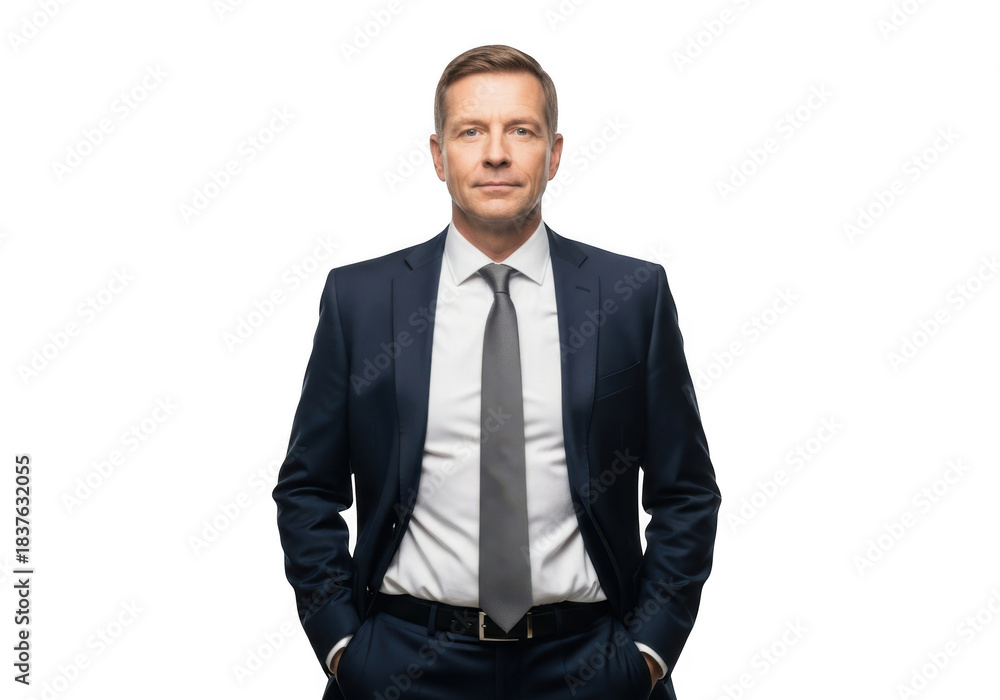 Fototapeta premium Man in a suit isolated on transparent background