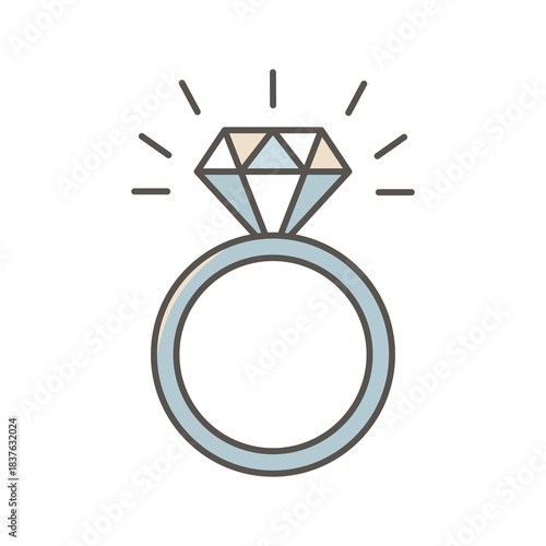 diamond love rings couple tattoo cartoon illustration