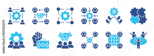 Stakeholder color editable icon set collection. Containing business, collaboration, teamwork, Management, investors, partners, employees, and more. Editable stroke. Vector illustration eps 10