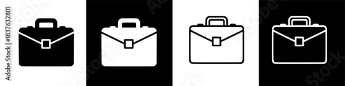 Professional briefcase icon set. Vector symbol for business success, finance, and corporate identity. Ideal clean graphic for modern digital designs