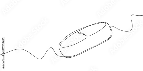 Pills in one continuous line simple linear style. Doodle vector illustration Editable stroke.