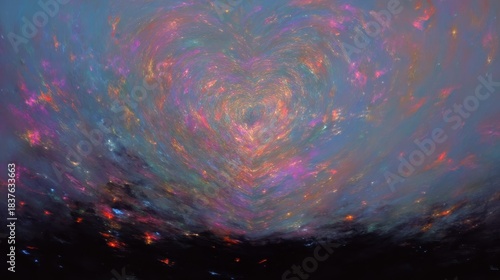 Blurred heart shape in center with soft gradient background, romantic abstract concept, warm tones, subtle light, minimalist dreamy design, calm and elegant composition