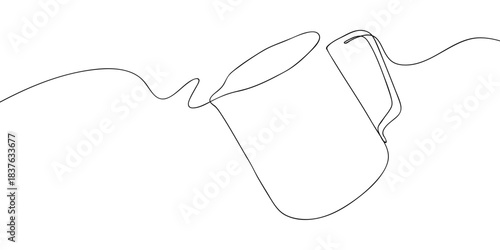 Water jug ​​in one continuous line simple linear style. Doodle vector illustration Editable stroke.