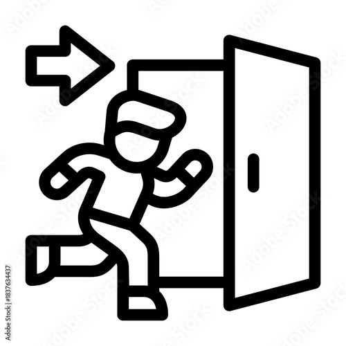 evacuation door icon line
