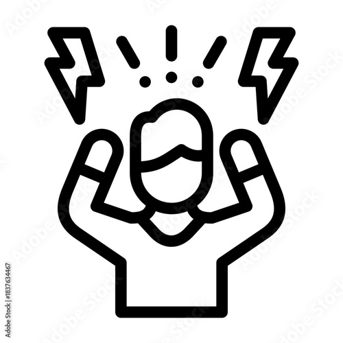 panic attack icon line