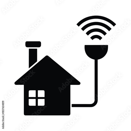 Smart motion sensor light connected to wireless security setup silhouette