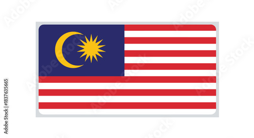 The national flag of Malaysia with its stripes, crescent moon, and star, shown as a simple icon with rounded corners.