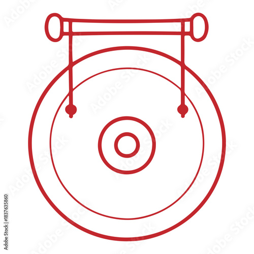 Chinese Gong Outline Drawing