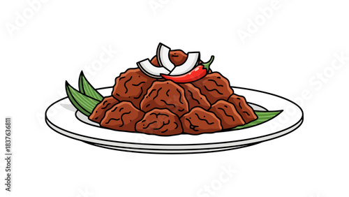 Delicious Homemade Spaghetti with Rich Tomato Sauce and Fresh Basil rendang indonesian food