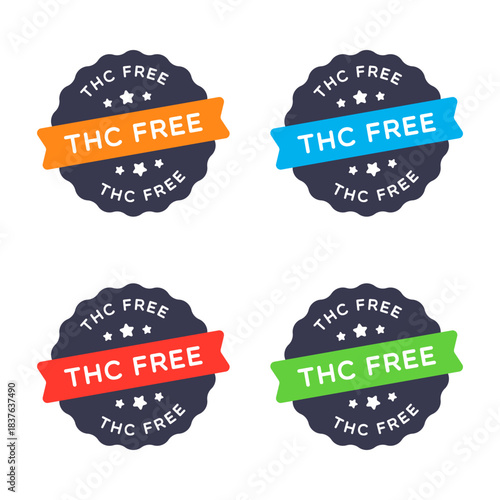 Vector THC Free Star Badge Labels