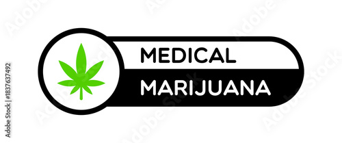 Vector Medical Marijuana Label on White Background