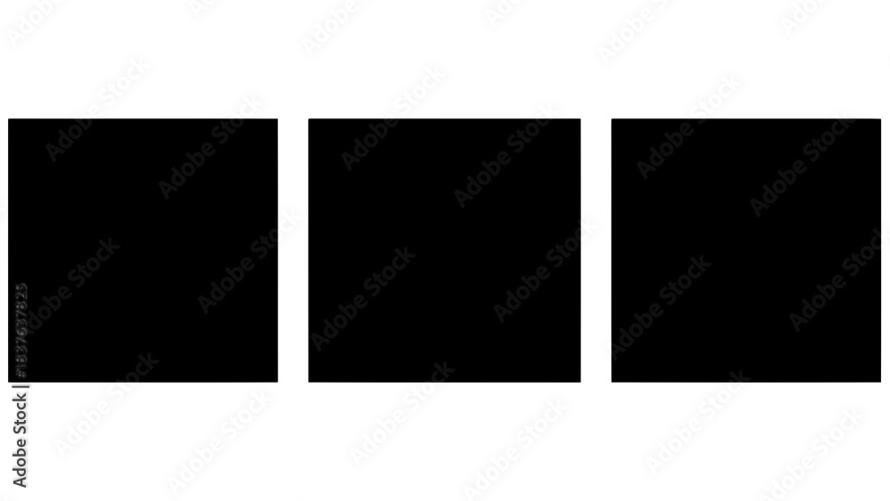Naklejka premium Three solid black rectangles arranged side by side