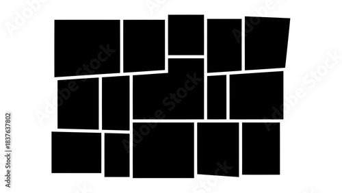 Abstract black and white collage template
