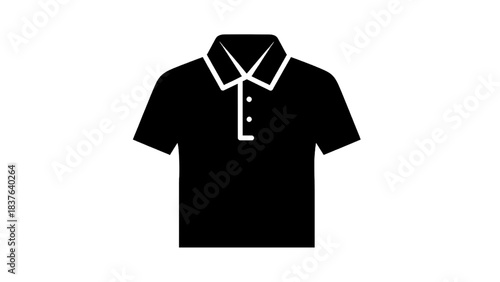 Vector illustration of a black polo shirt on a transparent background, representing casual wear
