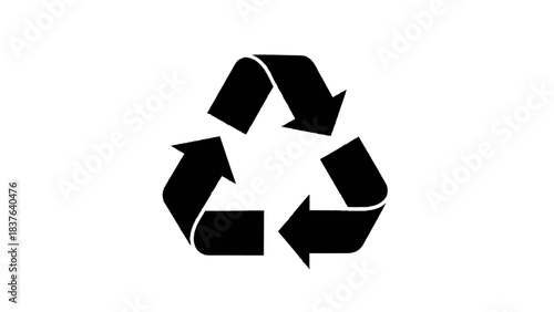 Vector illustration of the universal recycling symbol, on transparent background, environmental protection and sustainability concept