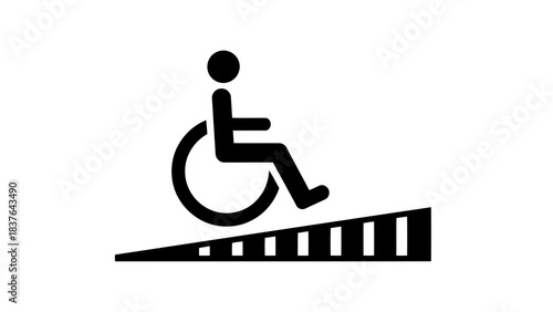 Wheelchair accessible ramp symbol