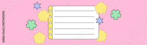 cute paper note pad blank background