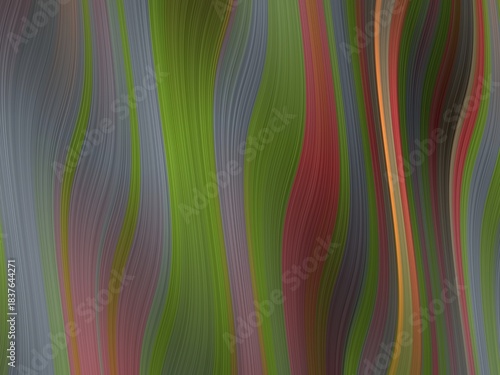 An abstract background with flowing green, red, and gray lines.