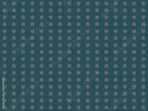 A teal fabric features evenly spaced woven gray dot clusters.
