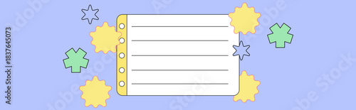 cute paper note pad blank background