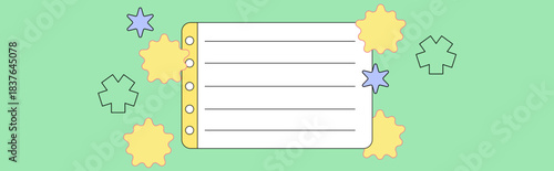 cute paper note pad blank background