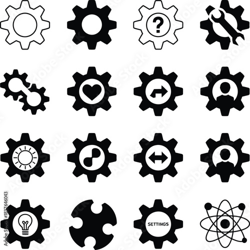 Gears Settings and Mechanism Icons