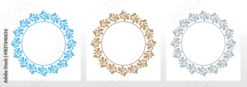 Set of decorative frames Elegant vector element for design in Eastern style, place for text. Floral colored borders. Lace illustration for invitations and greeting cards