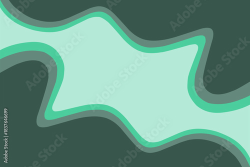 Dynamic Emerald Green Abstract Paper Cut Wave Background Vector Illustration, perfect for modern design projects, website banners, social media posts, elegant presentations, and environmental concepts