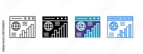 Web Traffic  icon set multiple style collection