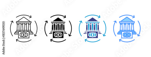 Refinancing icon set multiple style collection