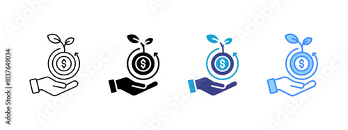 Roi  icon set multiple style collection