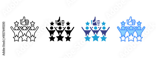 Customer Satisfaction icon set multiple style collection