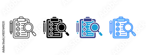 Evaluation icon set multiple style collection
