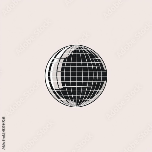 Global Sphere: A detailed metallic sphere, meticulously designed with a grid-like pattern, symbolizes the vastness of global interconnectedness, with a sleek, reflective surface.