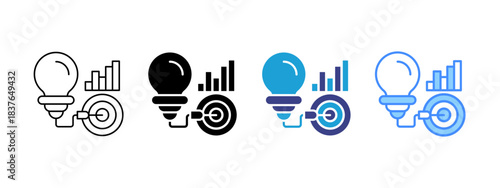 Goal  icon set multiple style collection