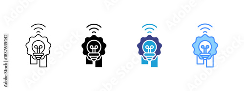 Brand Awareness  icon set multiple style collection