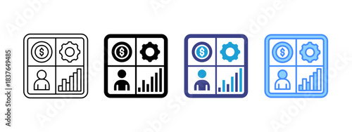 Scorecard icon set multiple style collection