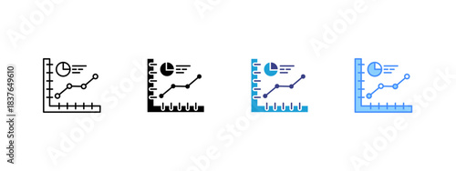 Metrics icon set multiple style collection
