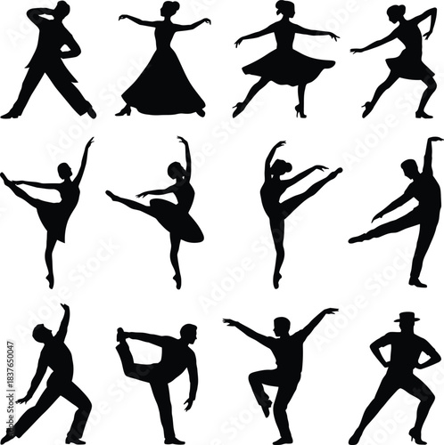 Dancer and Ballet Pose Silhouette Collection