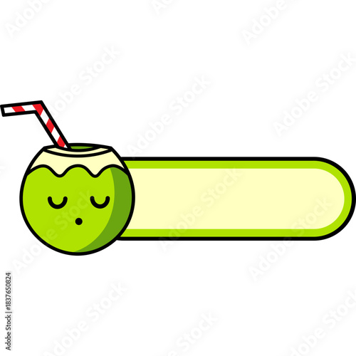 Vector Green Coconut Bookmark Paper Illustration