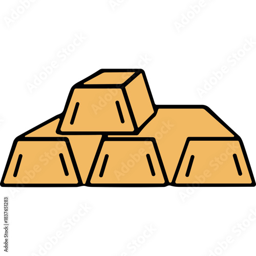 Stacked Gold Bars Representing Wealth and Investment Shiny Metallic Rectangular Precious Metal Objects on a Black Background