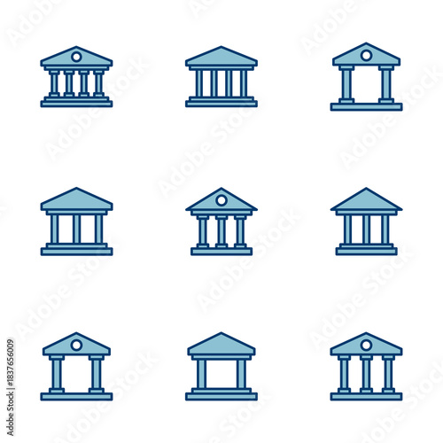 Bank icon vector isolated on white background. bank vector icon, museum, university