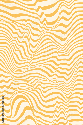 Complex Groovy Wavy Striped Background Vector - Highly Distorted Psychedelic Pattern.