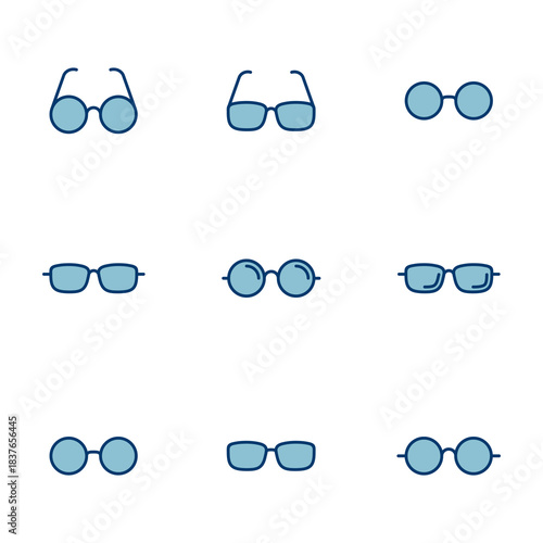 Glasses icon vector isolated on white background. Stylish Eyeglasses. Glasses vector. Optical concept