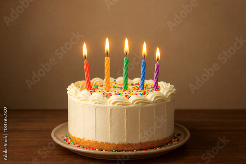 birthday cake with candles