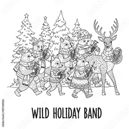 Vintage Christmas T-Shirt Design One Color Black Vector