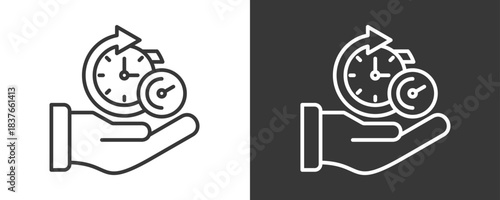 Time Keeping Icon Set Vector Collection Isolated In Black And White