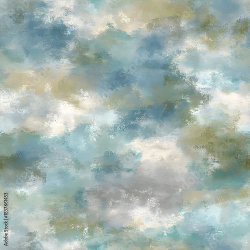 Wallpaper Mural Abstract painting in beige and teal colors Torontodigital.ca