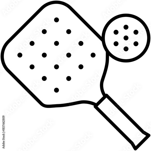 Padel Icon, Racket Court Paddle Symbol Vector Stock Illustration, Line Icon Style Design.